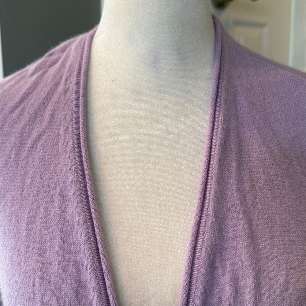 J. McLaughlin Soft‎ Pastel Purple Cashmere Open Front Cardigan Size Medium - Picture 3 of 9